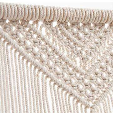 Macrame Wall Hanging Small Woven Tapestry, Boho Chic Bohemian Art Geometric Decoration for Home Wall...