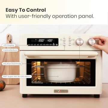 VAL CUCINA Retro Infrared Air Fryer Toaster Oven 10-in-1 Combo