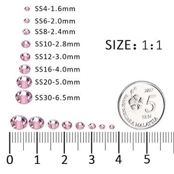 1440Pcs Light Pink Crystal Rhinestones,Glass Flatback Rhinestones Small Gemstones for Nail Face Makeup Art Crafts Clothes Decoration - (SS4, 1.6mm,LightPink)