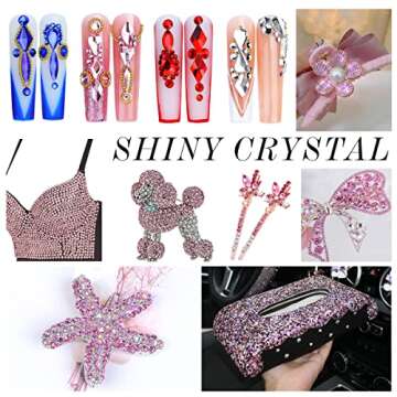 1440Pcs Light Pink Crystal Rhinestones,Glass Flatback Rhinestones Small Gemstones for Nail Face Makeup Art Crafts Clothes Decoration - (SS4, 1.6mm,LightPink)