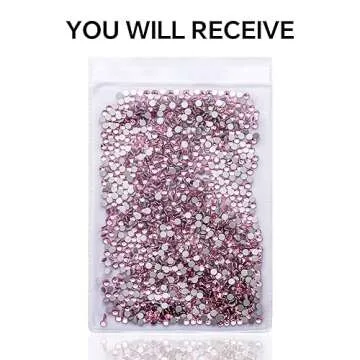 Light Pink Glass Flatback Rhinestones for Art & Crafts