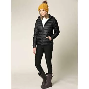 Lock and Love Women's Packable Down Jacket with Hoodie