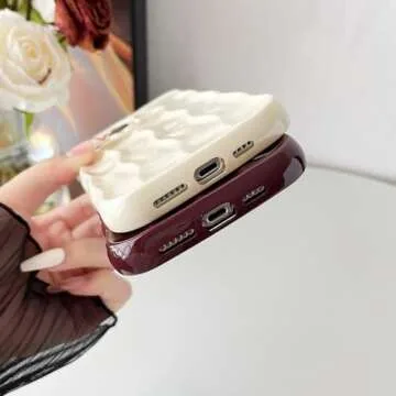 Caseative for iPhone 16 Pro Max Case,Water Ripple Pattern Curly Wave Frame Soft Compatible with iPhone Case (Green,iPhone 16 Pro Max)