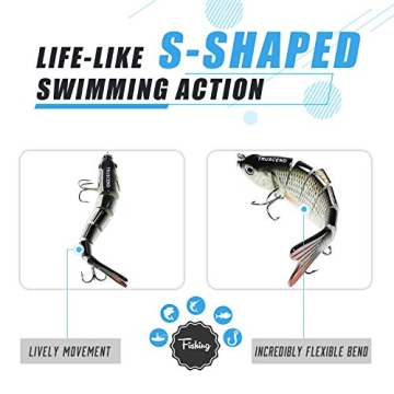 TRUSCEND Fishing Lures for Bass & Trout - Multi-Jointed Swimbaits