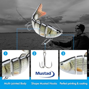 TRUSCEND Fishing Lures for Bass & Trout - Multi-Jointed Swimbaits