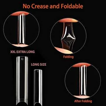 UNA GELLA Nail Tips Square XXL Tips 120 PCS No C Curve Gel Tips Extra Long Square Straight Nails Half Fake Nail Tips No Trace for Acrylic Nail Tips for Home DIY with Box