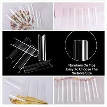 UNA GELLA Nail Tips Square XXL Tips 120 PCS No C Curve Gel Tips Extra Long Square Straight Nails Half Fake Nail Tips No Trace for Acrylic Nail Tips for Home DIY with Box