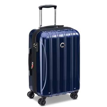 DELSEY Paris Helium Aero Hardside Expandable Luggage with Spinner Wheels, Blue Cobalt, Carry-On 21 Inch