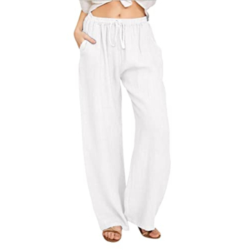Stylish CHARTOU Women's Summer Linen Pants for Comfort