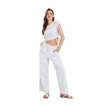 Stylish CHARTOU Women's Summer Linen Pants for Comfort