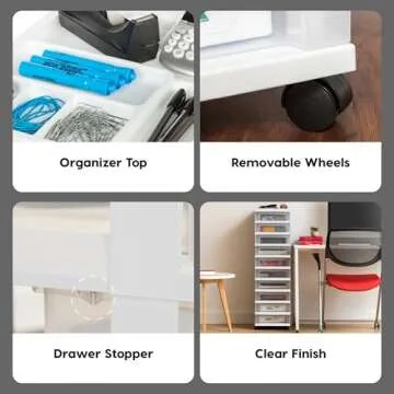 IRIS USA 10-Drawer Rolling Storage Cart for Easy Organization