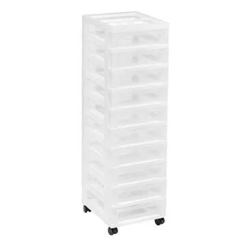 IRIS USA 10-Drawer Rolling Storage Cart for Easy Organization