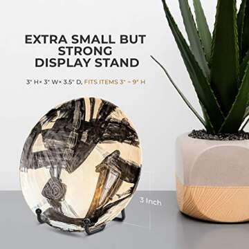 TR-LIFE Plate Stands for Display - 3 Inch Plate Holder Display Stand + Metal Frame Holder Stand for Picture, Decorative Plate, Book, Photo Easel (2 Pack)