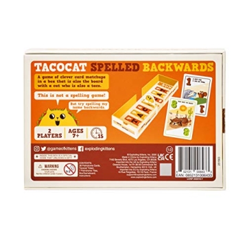 Tacocat Spelled Backwards - Fun Family Card Game for Two Players