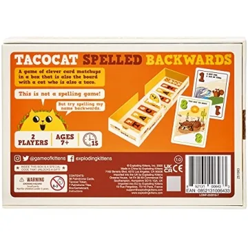 Tacocat Spelled Backwards - Fun Family Card Game for Two Players