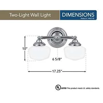 Stylish Sea Gull Lighting Academy Two-Light Fixture