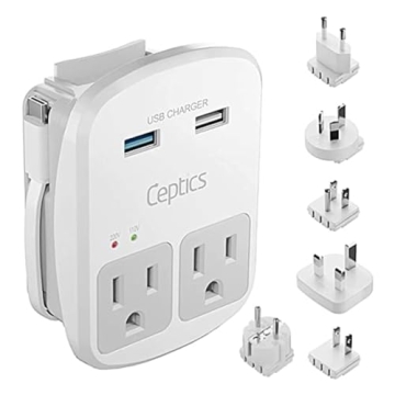 Ceptics Universal Travel Adapter Kit for Worldwide Use