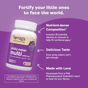 Renzo's Kids Melty Multivitamins | Sugar-Free Children Vitamins