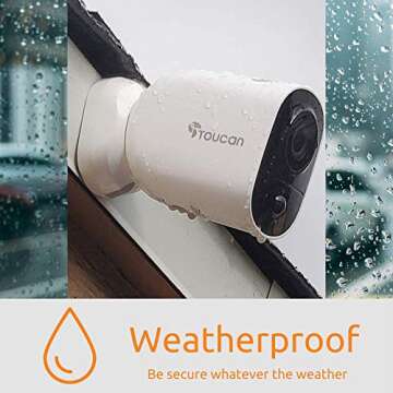 TOUCAN 1080P Wireless Outdoor Waterproof Night Vision Camera, Works with Alexa