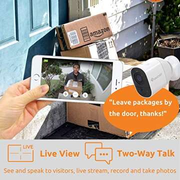 TOUCAN 1080P Wireless Outdoor Waterproof Night Vision Camera, Works with Alexa