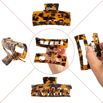 Elegant 8-Pack Medium Acrylic Butterfly Hair Clips