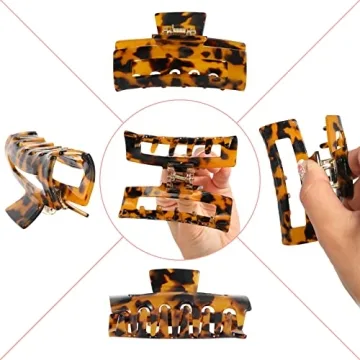 Elegant 8-Pack Medium Acrylic Butterfly Hair Clips