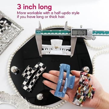 Elegant 8-Pack Medium Acrylic Butterfly Hair Clips