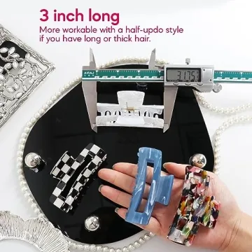 Elegant 8-Pack Medium Acrylic Butterfly Hair Clips