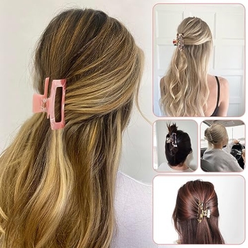 Elegant 8-Pack Medium Acrylic Butterfly Hair Clips