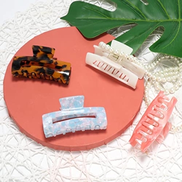 Elegant 8-Pack Medium Acrylic Butterfly Hair Clips