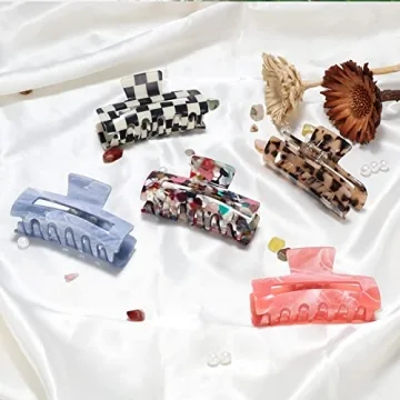 Elegant 8-Pack Medium Acrylic Butterfly Hair Clips