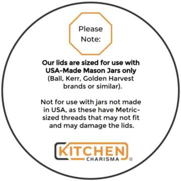Kitchen Charisma Wooden 4 Mason Jar Lids Wide Mouth (Acacia Wood) - Custom Molded Screw Top Mason Jar Lid Set Storage Lids for Ball Jars Only