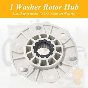 PBT-GF30 MBF618448 Washer Rotor Hub Assembly (O-E-M) for LG Washing Machine Replace 4413ER1001C, 441...