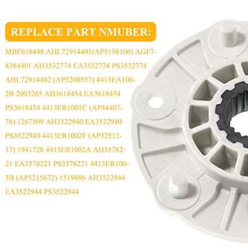 PBT-GF30 MBF618448 Washer Rotor Hub Assembly (O-E-M) for LG Washing Machine Replace 4413ER1001C, 4413EA1002B 4413ER1003B, 4413ER1002F by TOMOON