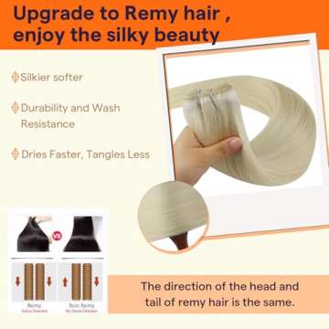 Full Shine Hair Extensions 24 Inch Weft Hair Extensions Human Hair Color Platinum Blonde Hair Extensions Sew In Hair Extensions Real Human Hair Remy Human Hair Weft Extensions 105G