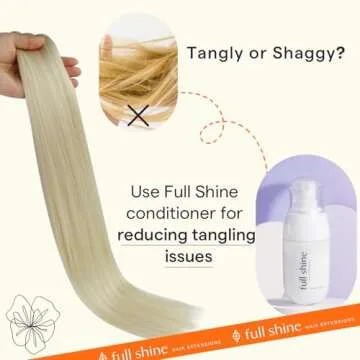Full Shine Remy Hair Extensions 24 in Platinum Blonde