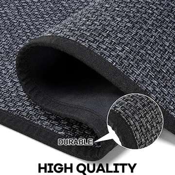 Hargiis Kitchen Rug, Rubber Non Slip Kitchen Rugs Washable, Absorbent Runner Mat for Floor, Machine Washable Standing Mats for in Front of Sink, Door, Laundry, Entryway, Entrance (Black, 47" × 17.3")