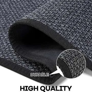Hargiis Kitchen Rug, Rubber Non Slip Kitchen Rugs Washable, Absorbent Runner Mat for Floor, Machine Washable Standing Mats for in Front of Sink, Door, Laundry, Entryway, Entrance (Black, 47" × 17.3")