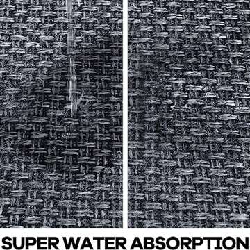 Hargiis Kitchen Rug, Rubber Non Slip Kitchen Rugs Washable, Absorbent Runner Mat for Floor, Machine Washable Standing Mats for in Front of Sink, Door, Laundry, Entryway, Entrance (Black, 47" × 17.3")