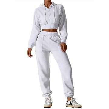 ABOCIW Women's Cozy Two Piece Fleece Outfit for Fall