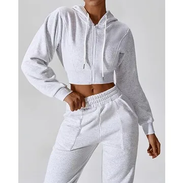 ABOCIW Women's Cozy Two Piece Fleece Outfit for Fall