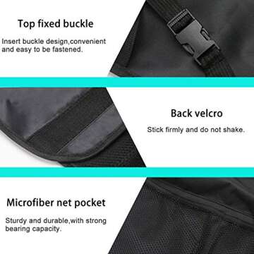 Backseat Trunk Organizer,Car Seat Back Storage,Space Saving with Cargo Net Design 4 Pockets,Bag Back...