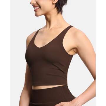 Women’s Longline Sports Bra Wirefree Padded Medium Support Yoga Bras Gym Running Workout Tank Tops...