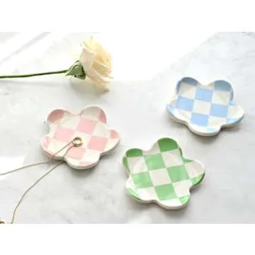 Stylish OVENKEI Checkered Jewelry Tray for Teens