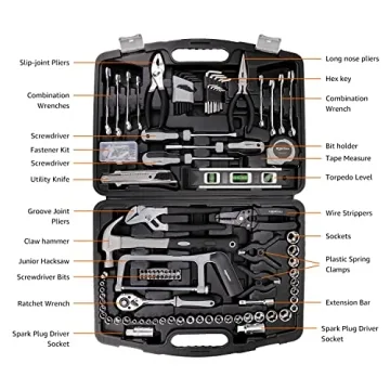 AmazonBasics 173-Piece Hand Tool Set for Home Repairs