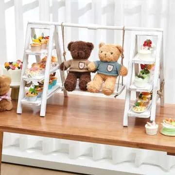 Beeveer Rustic Wooden 3 Tier Serving Tray for Parties