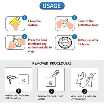 Elegana Adhesive Hooks Kitchen Wall Hooks - 24 Packs Heavy Duty 33lb(Max) Nail Free Sticky Hangers with Stainless Hooks Waterproof and Oilproof Reusable Utility Towel Bath Ceiling Hooks