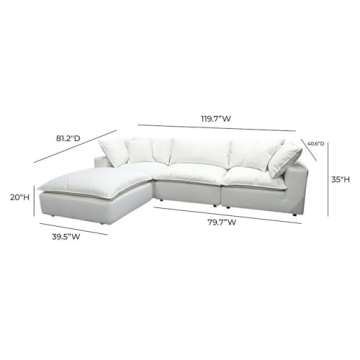 Stylish TOV Furniture Cali Pearl Modular Sectional Couch