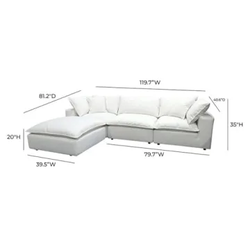 Stylish TOV Furniture Cali Pearl Modular Sectional Couch