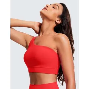 CRZ YOGA Women's One Shoulder Sports Bra for Yoga Comfort